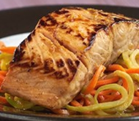 Teriyaki Salmon over Sesame Broccoli Noodles image
