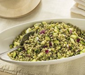 Zucchini Farro Salad with Homemade Pesto image