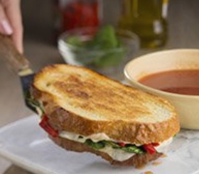 Grilled Mozzarella, Spinach & Red Pepper Sandwiches image