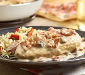 Chicken & Bacon with White Wine Sauce image