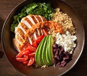 Quinoa Macro Bowl with Roasted Pepper Sauce image