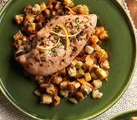 Lemon Honey Chicken and  Stuffing image