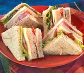 Turkey Club Sandwiches with the Works image
