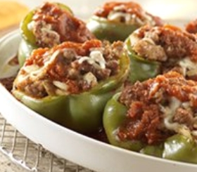 Sausage-Stuffed Green Peppers image
