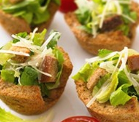Caesar Salad in Toast Cups image